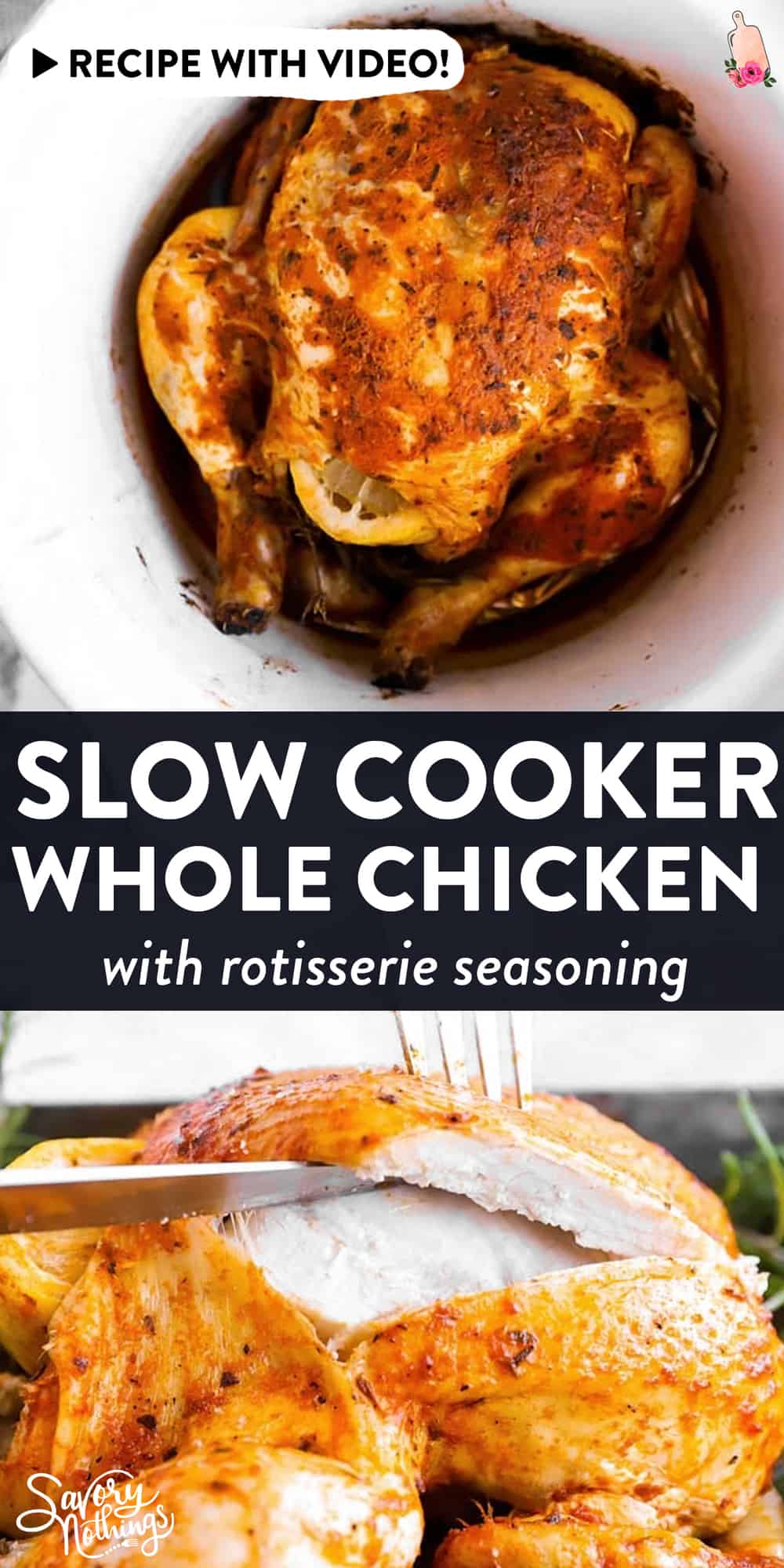 Crockpot Whole Chicken | Savory Nothings