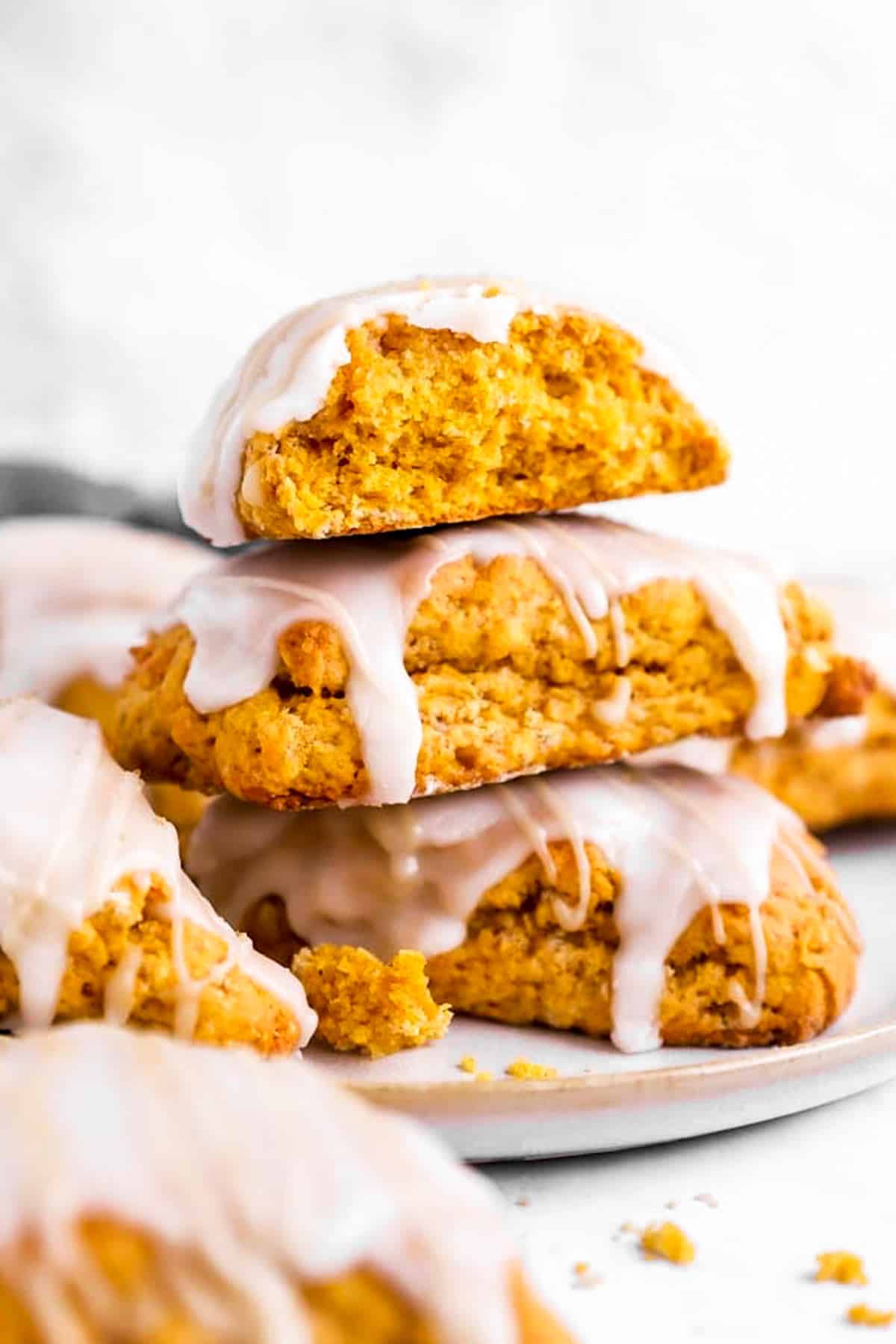 stack of pumpkin scones on plate