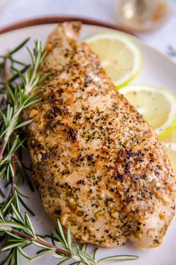 whole turkey breast cooked sous vide on a plate