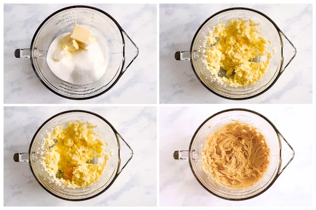 photo collage to show how to make sugar cookie dough