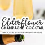 Elderflower Champagne Cocktail Image Pin