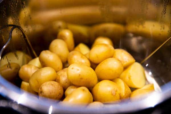 cooked baby potatoes inside an instant pot