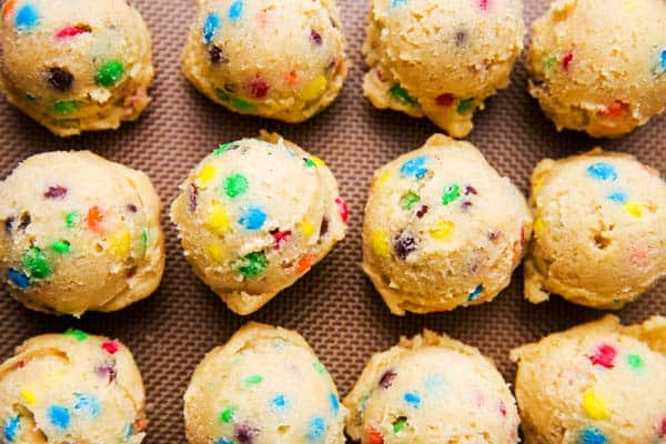 m&m cookie dough balls