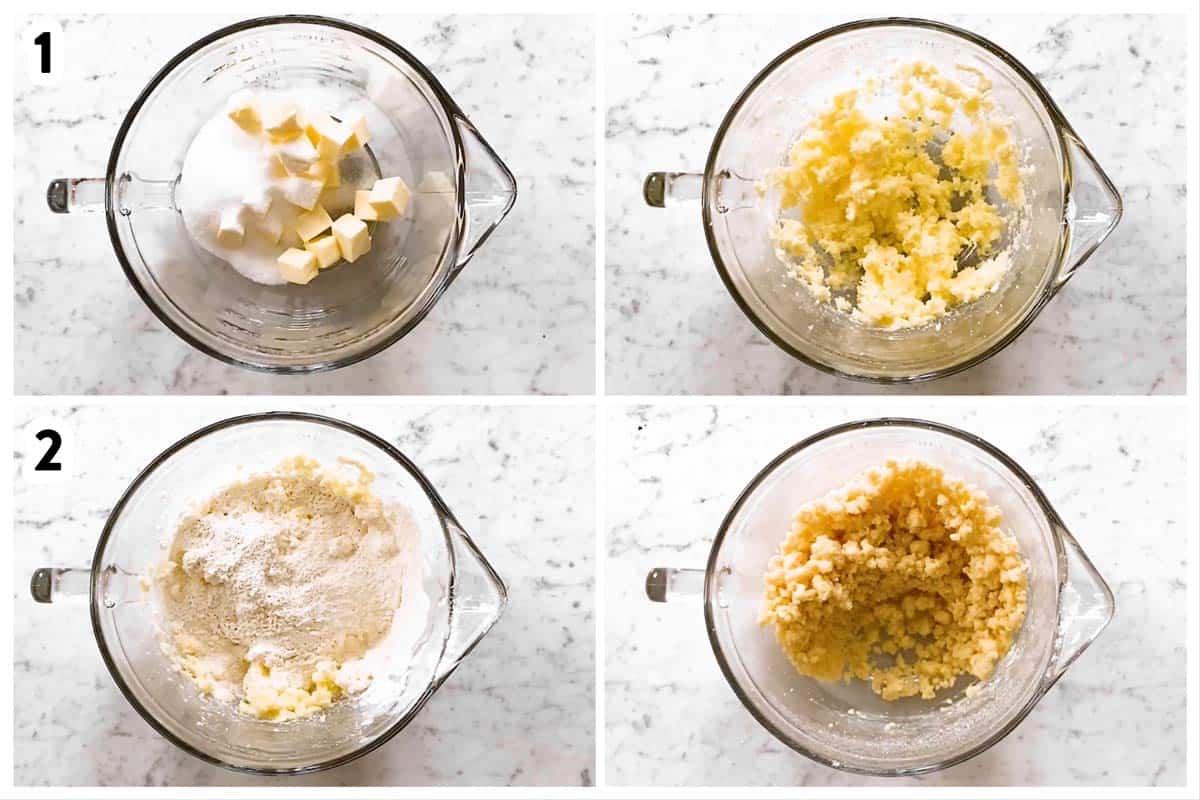 photo collage to show how to make shortbread cookie dough