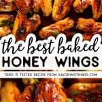 Baked Honey Wings Image Pin