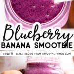 Blueberry Banana Smoothie Image Pin