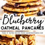Blueberry Oatmeal Pancakes Image Pin