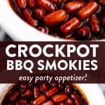 Crockpot BBQ Little Smokies Image Pin 1