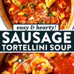 Sausage Tortellini Soup Recipe Image Pin