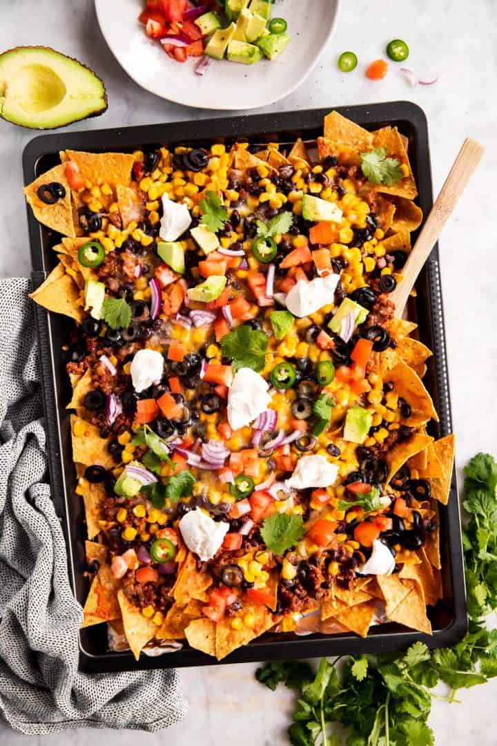 Loaded Sheet Pan Nachos Recipe - Savory Nothings