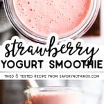 Strawberry Yogurt Smoothie Image Pin