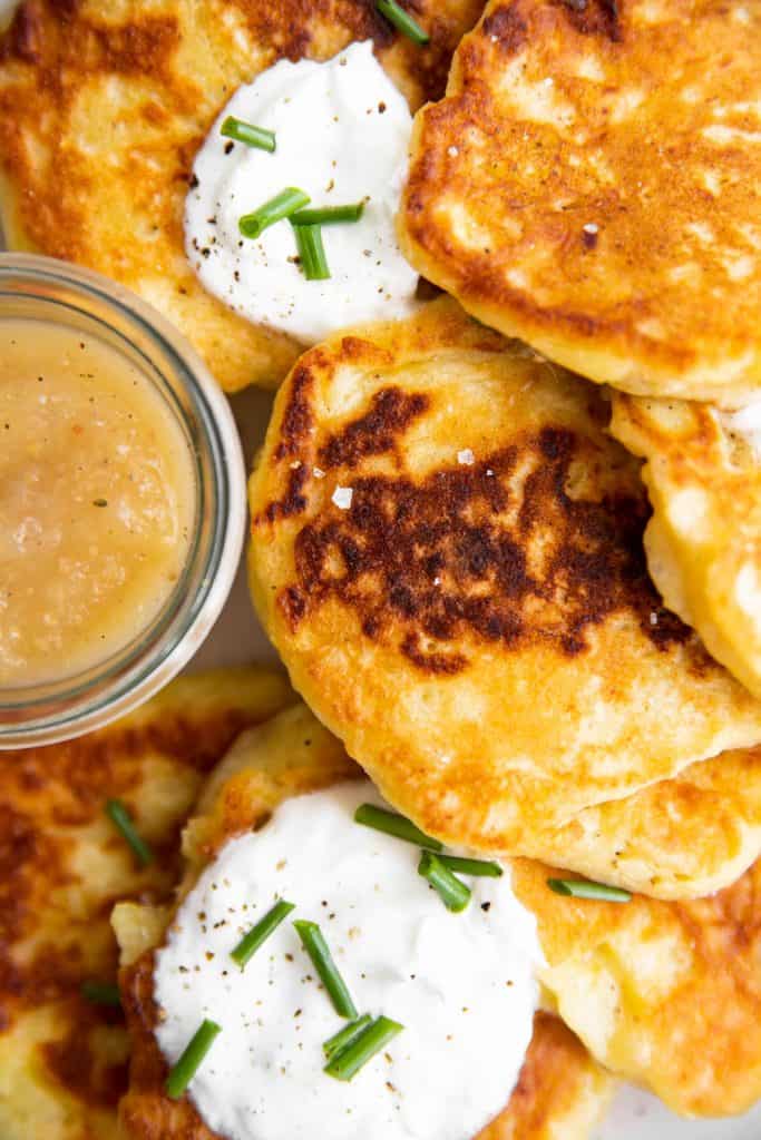 close up photo of Irish potato pancakes