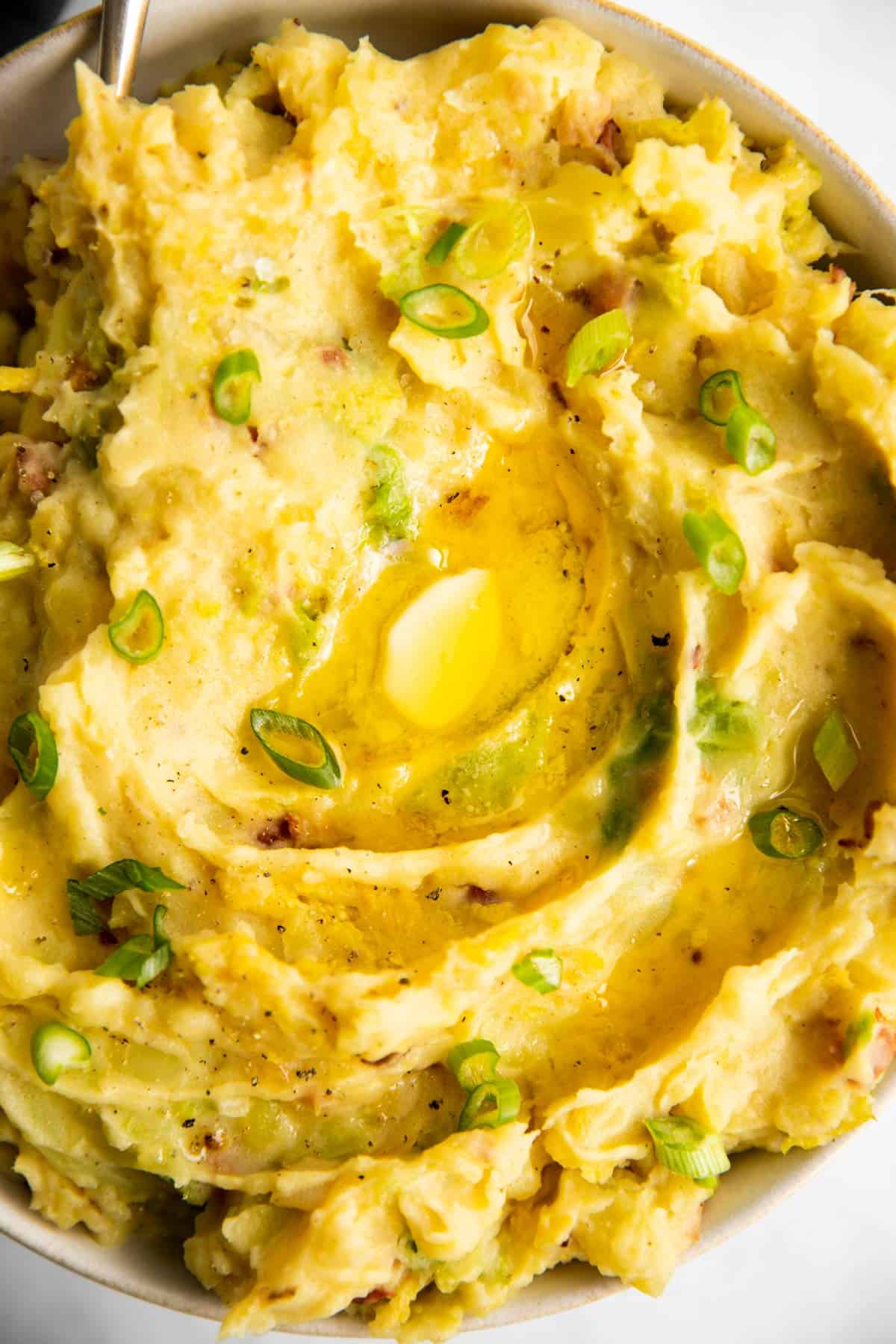 close up photo of Irish mashed potatoes