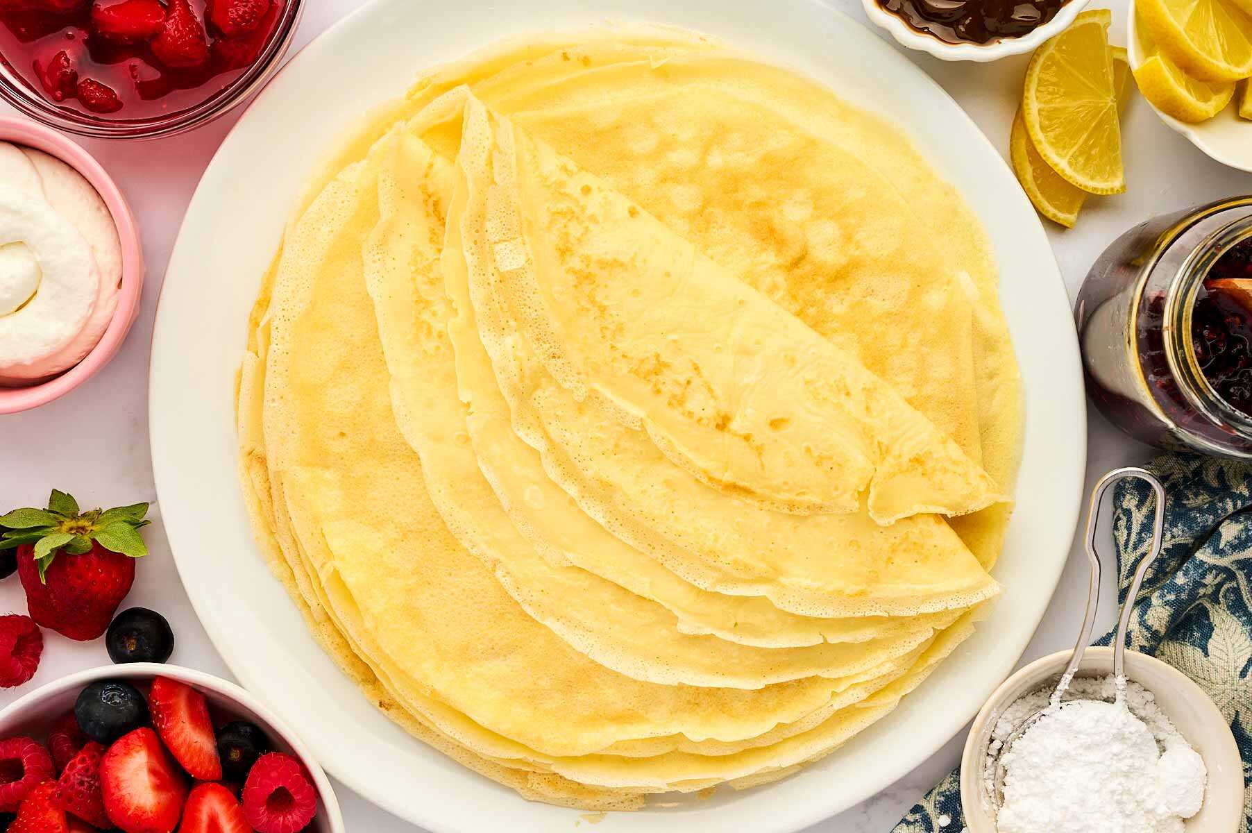 Crêpes on a plate.