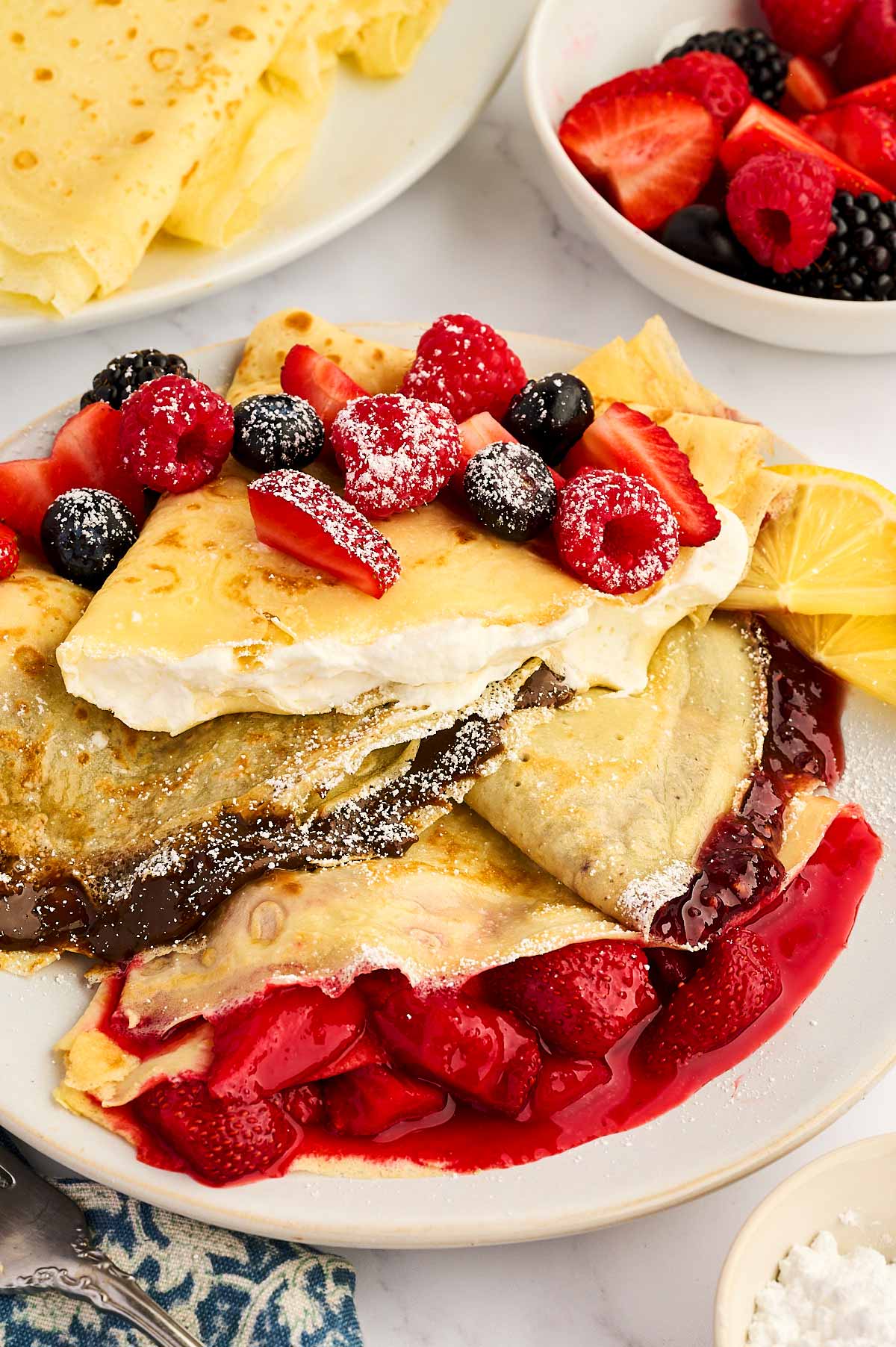 Stack of filled Crêpes.