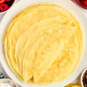 Crêpes on a plate.