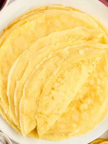Crêpes on a plate.