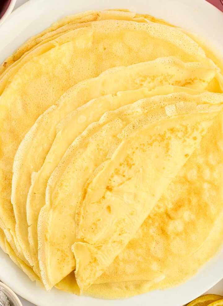 Crêpes on a plate.