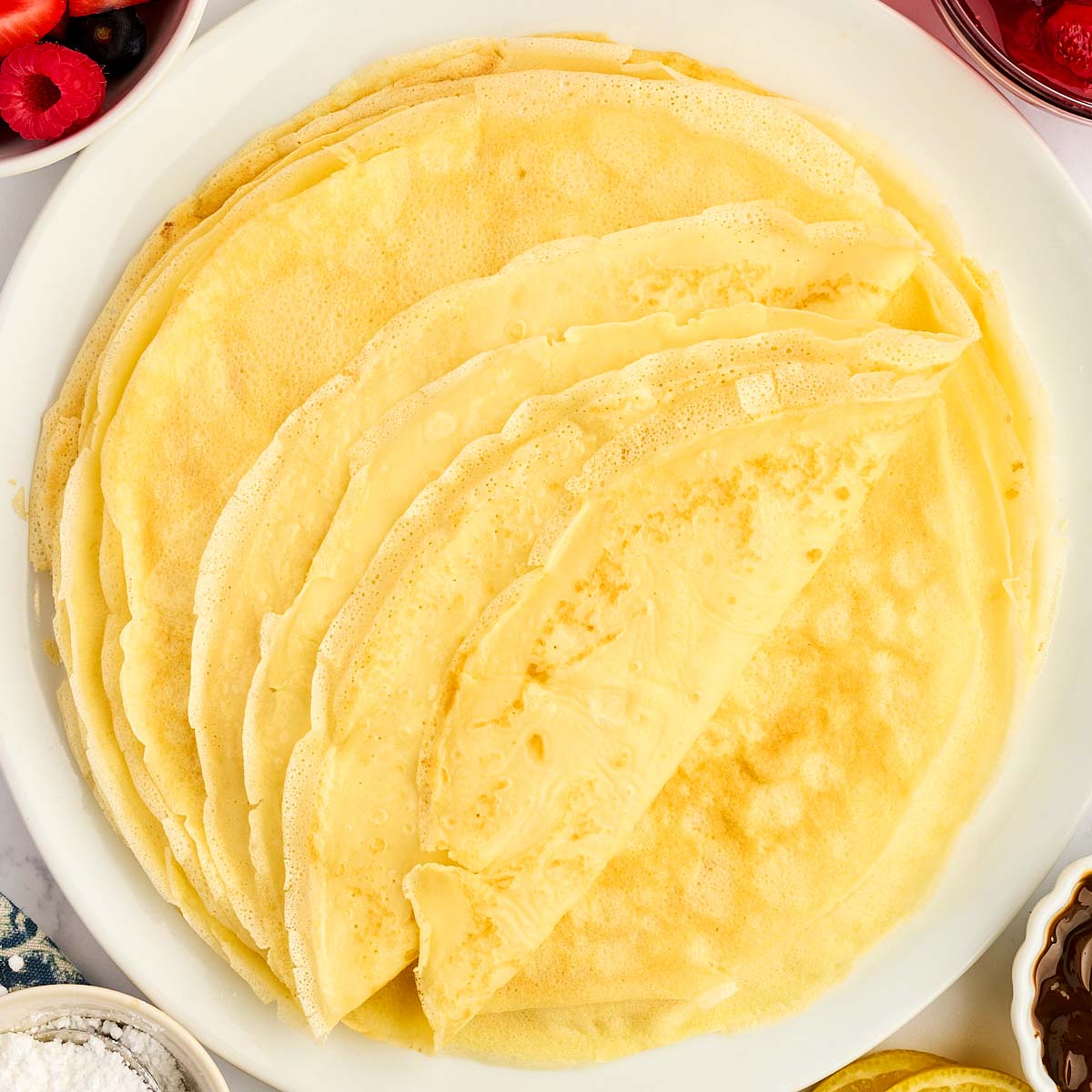 Crêpes on a plate.