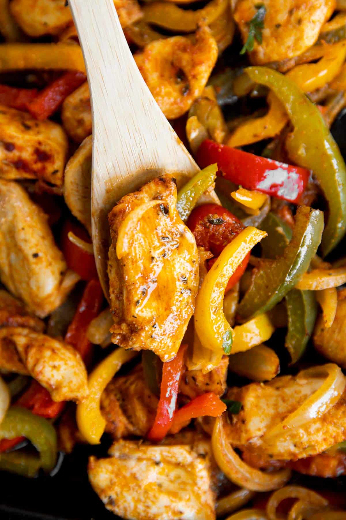 close up photo of chicken with peppers