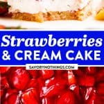 Fresh Strawberry Cake Image Pin