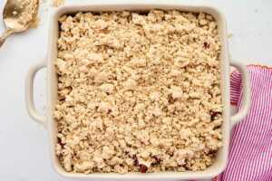 unbaked strawberry rhubarb crisp