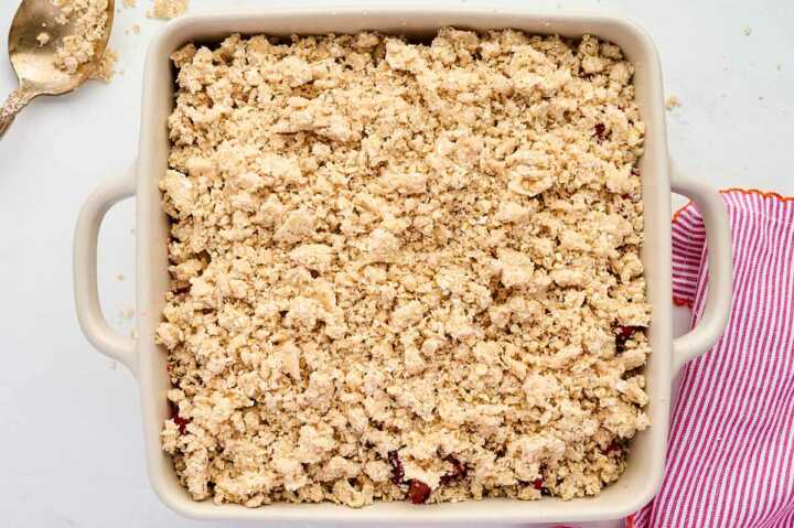 unbaked strawberry rhubarb crisp