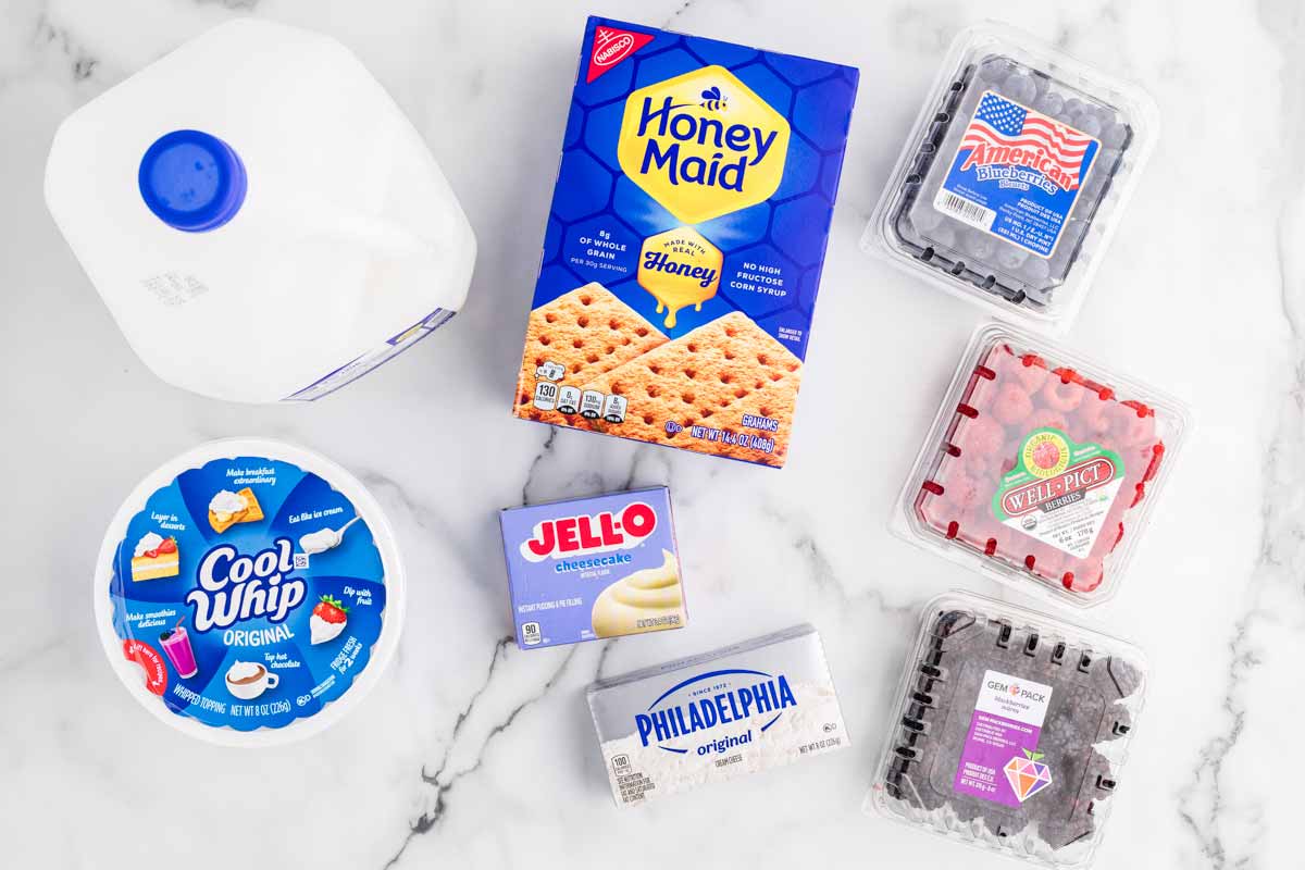 ingredients for berry icebox cake