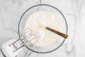 making cream mixture of icebox cake