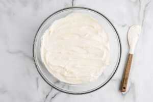 finished cream mixture of icebox cake