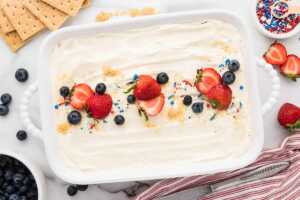 berry icebox cake ready for serving