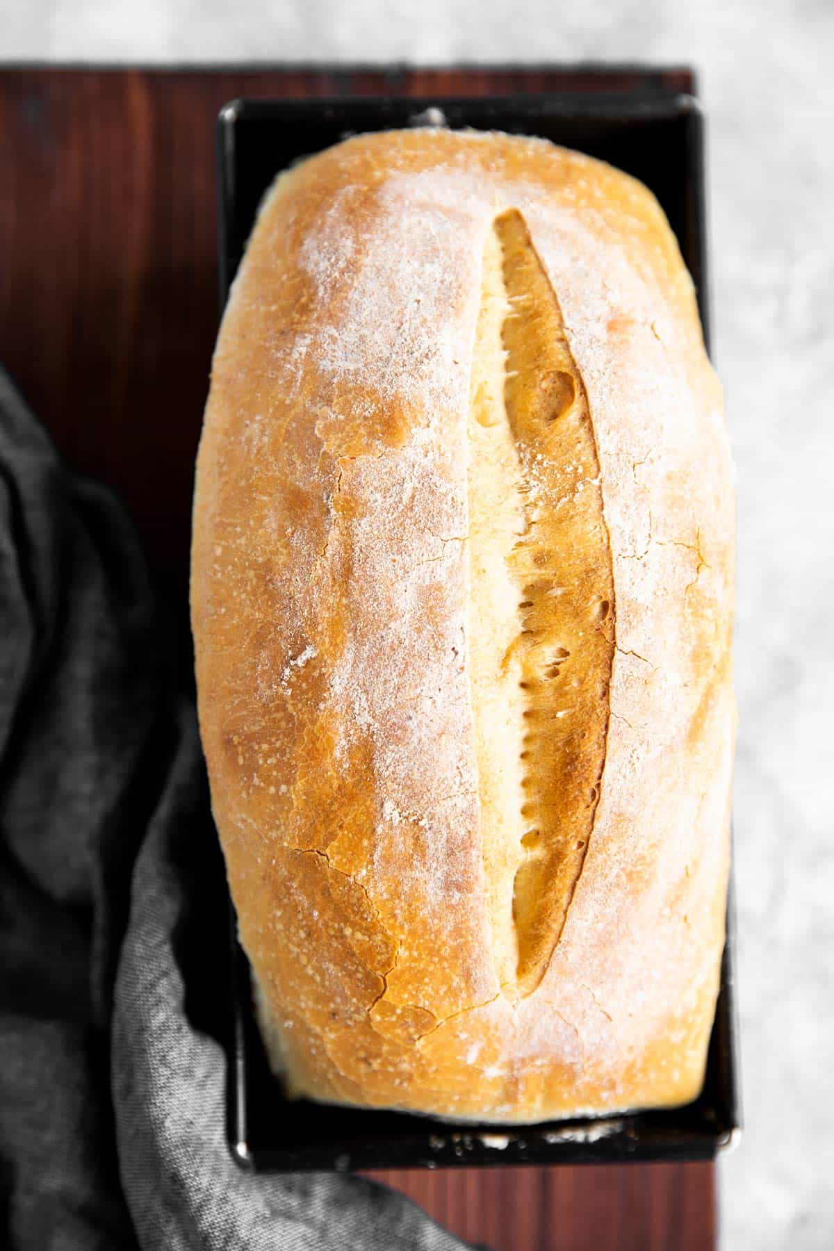 top down view on homemade bread