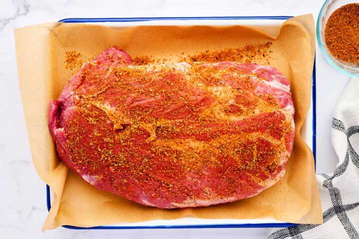 Seasoned pork shoulder.