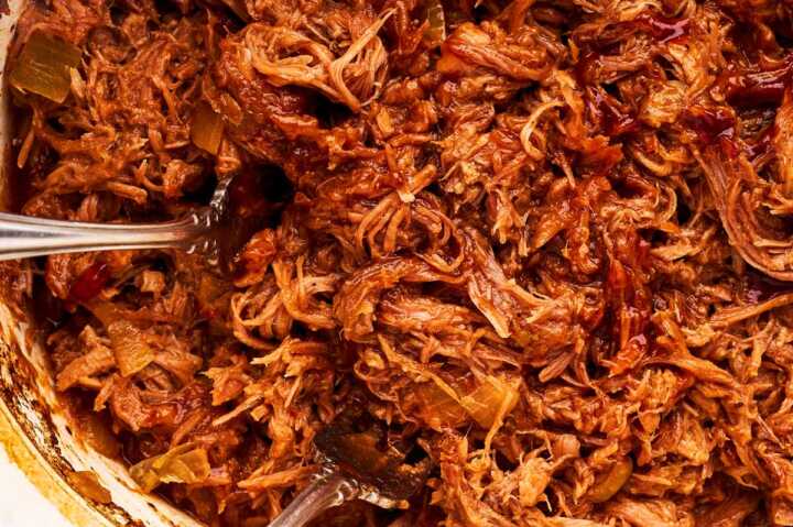 Close up photo of BBQ Pulled Pork.