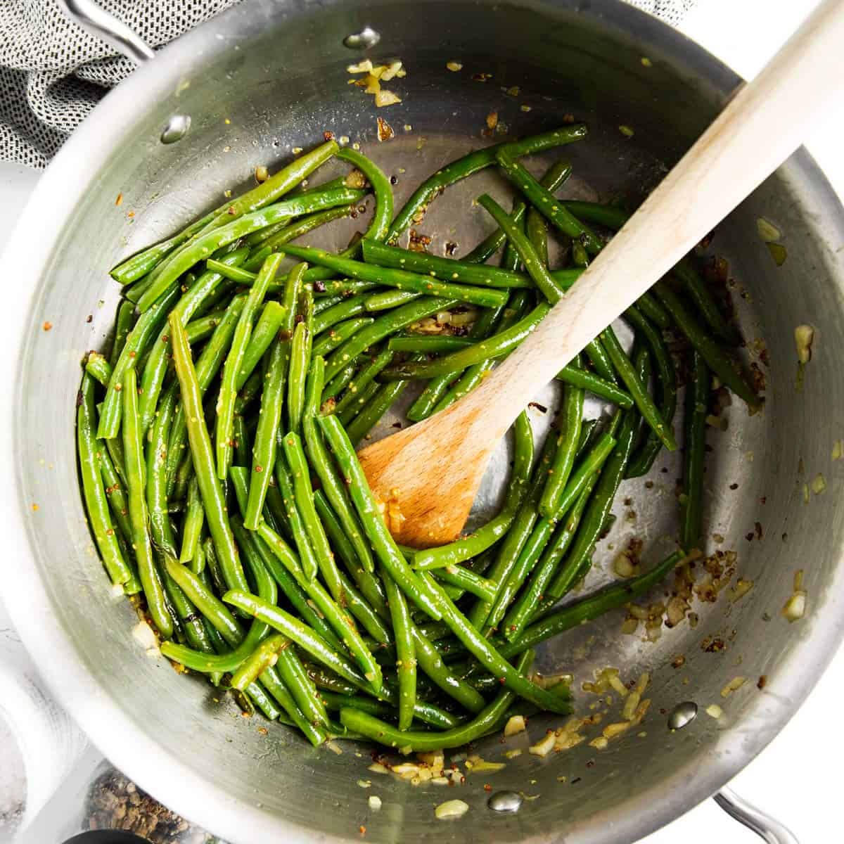 Crispy Crockpot Green Bean Casserole - Peanut Blossom