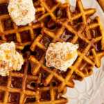 pumpkin waffles on plate