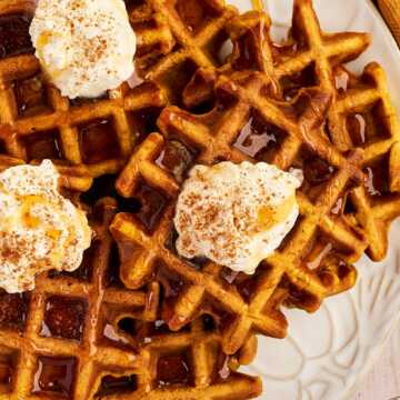 pumpkin waffles on plate