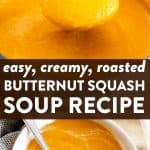 Roasted Butternut Squash Soup Image Pin