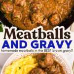 Meatballs and Gravy Recipe Image Pin