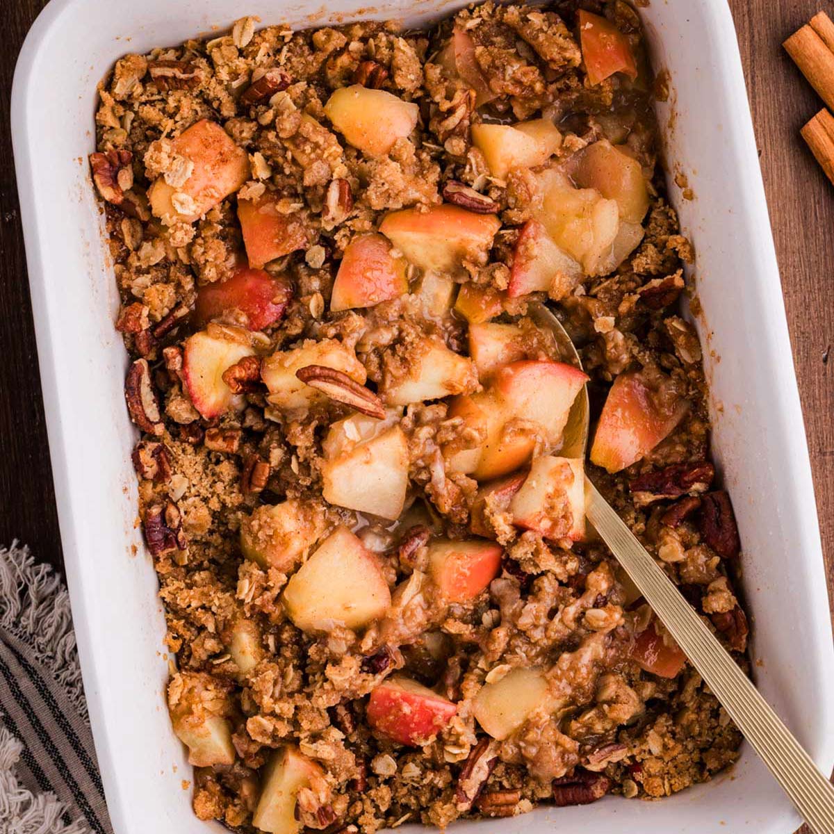 apple crisp in a dish