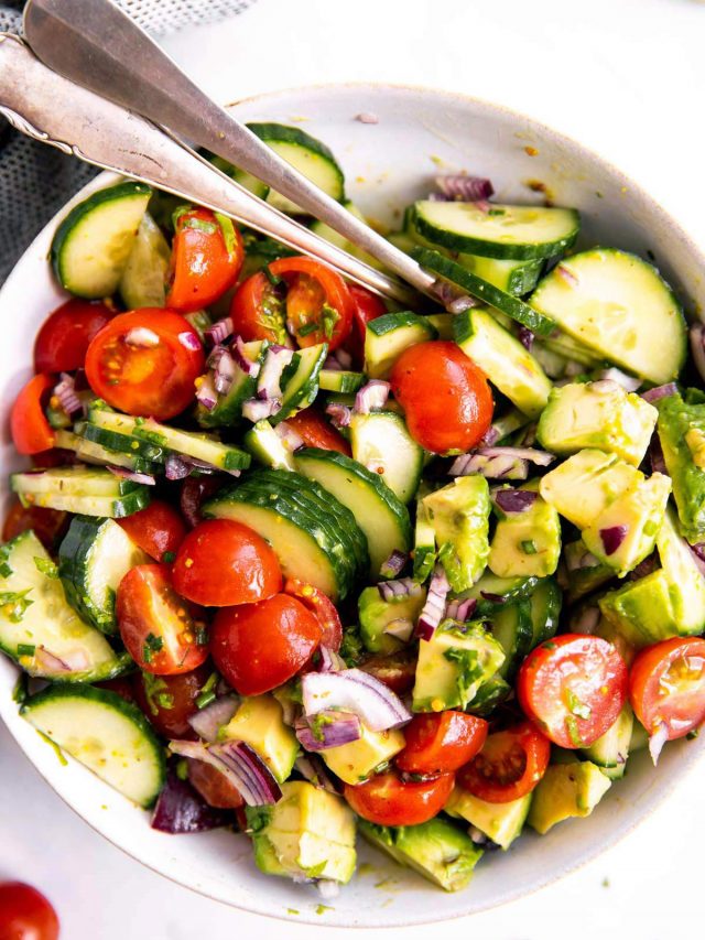 Tomato and Cucumber Salad with Avocado