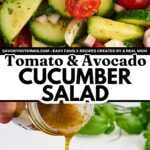 Tomato Avocado Cucumber Salad Pin