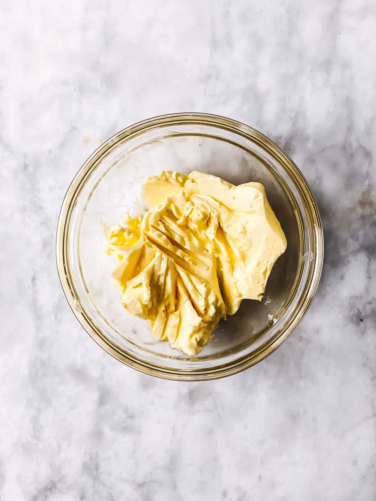 glass bowl with butter