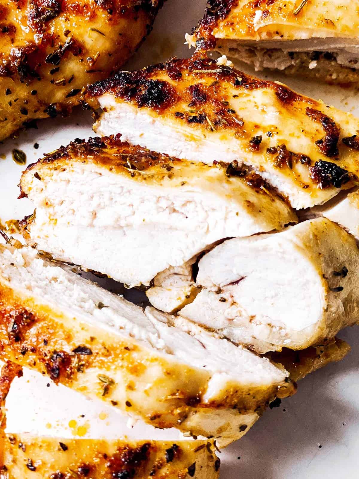 close up photo of sliced chicken breast