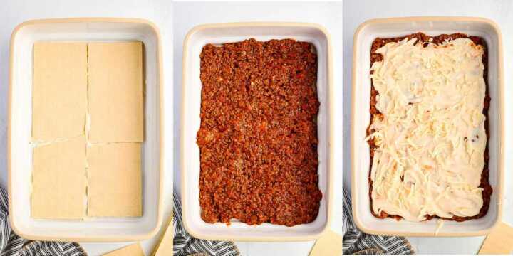 assembling layers of lasagna
