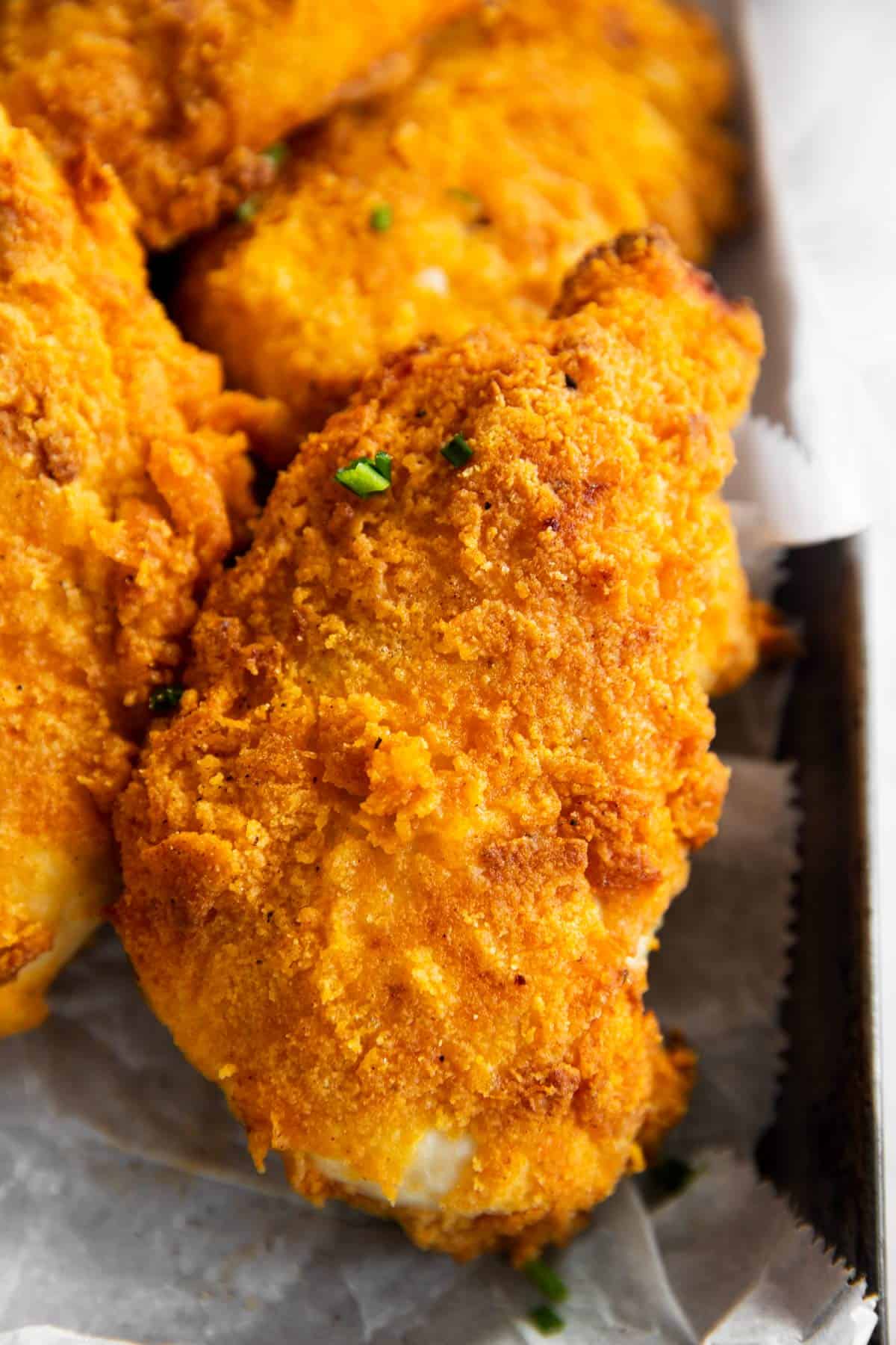 close up photo of air fryer fried chicken