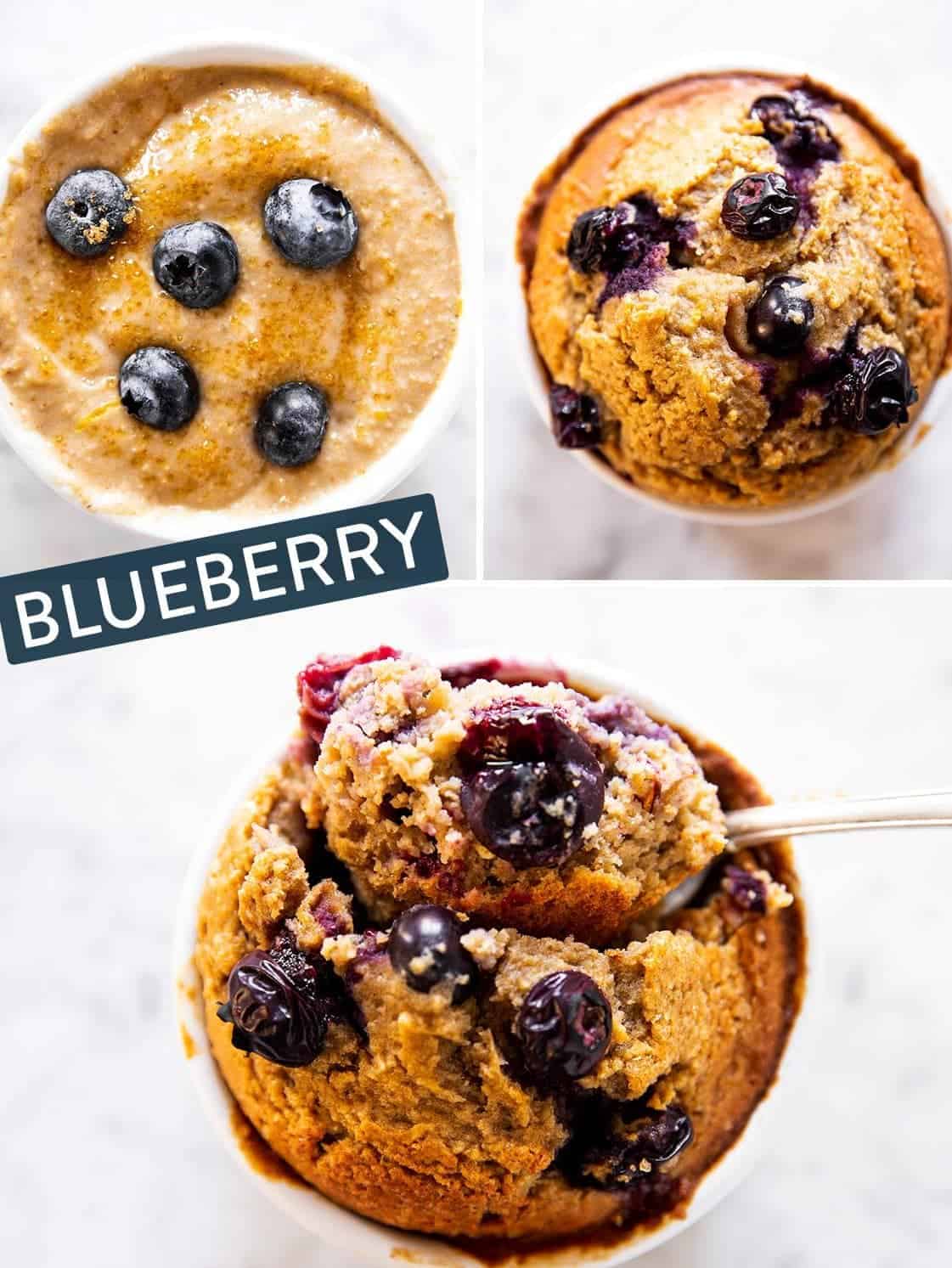 photo collage to show how to make blueberry baked oats