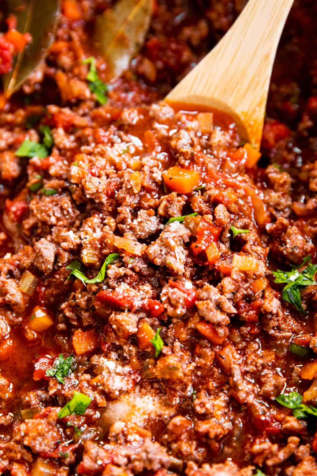 close up photo of Bolognese sauce