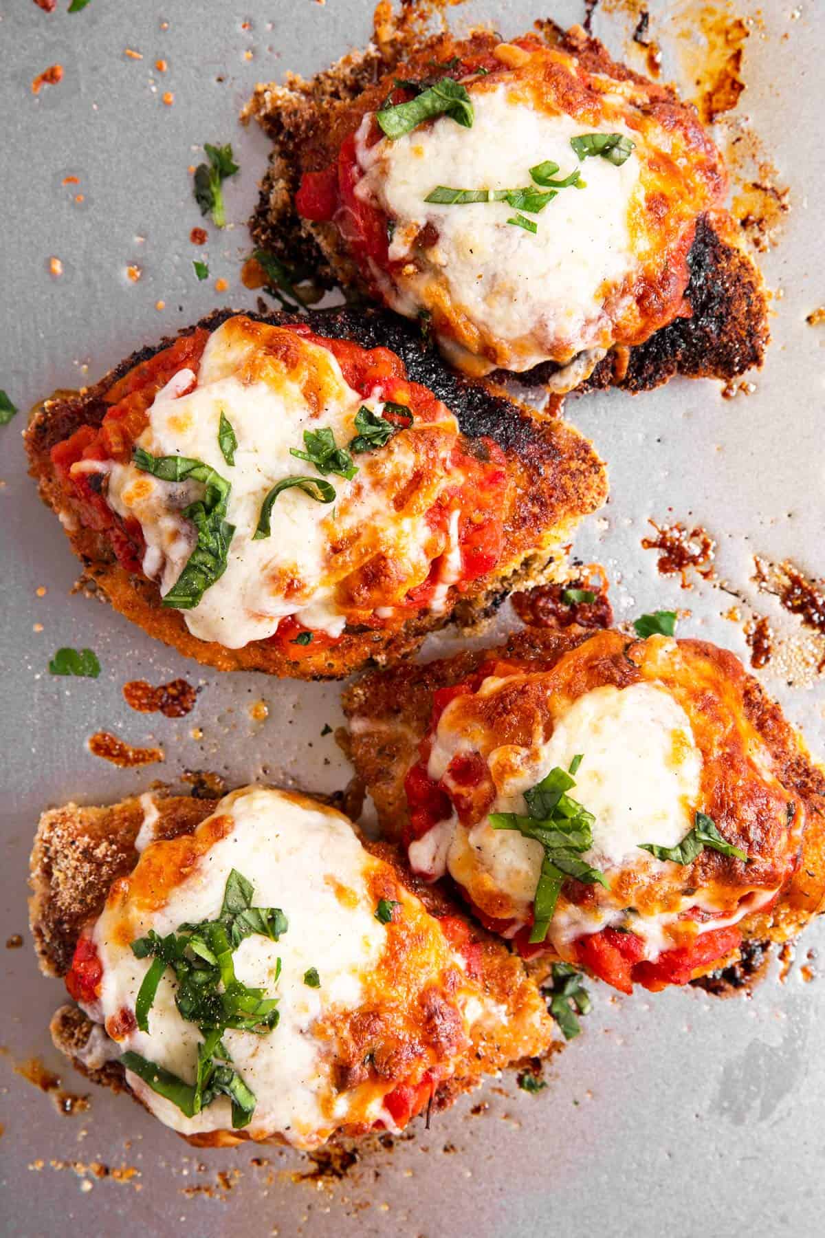 chicken parmesan on sheet pan