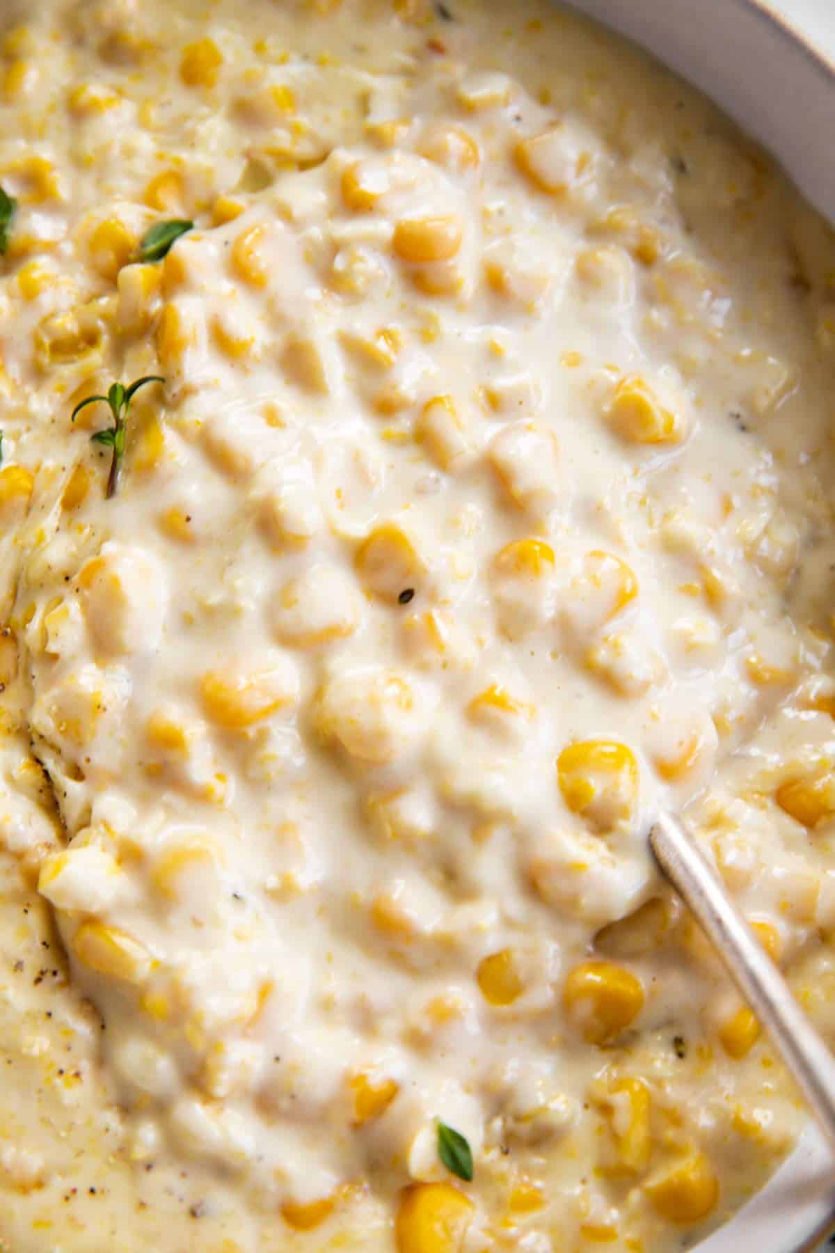 close up photo of homemade creamed corn